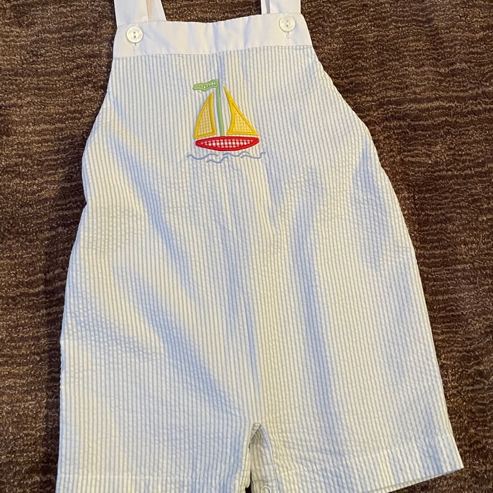 Little English Seersucker Jon Jons, Size 3T